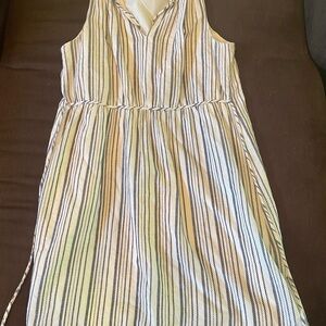 LOFT Dress with Yellow and Blue Stripes